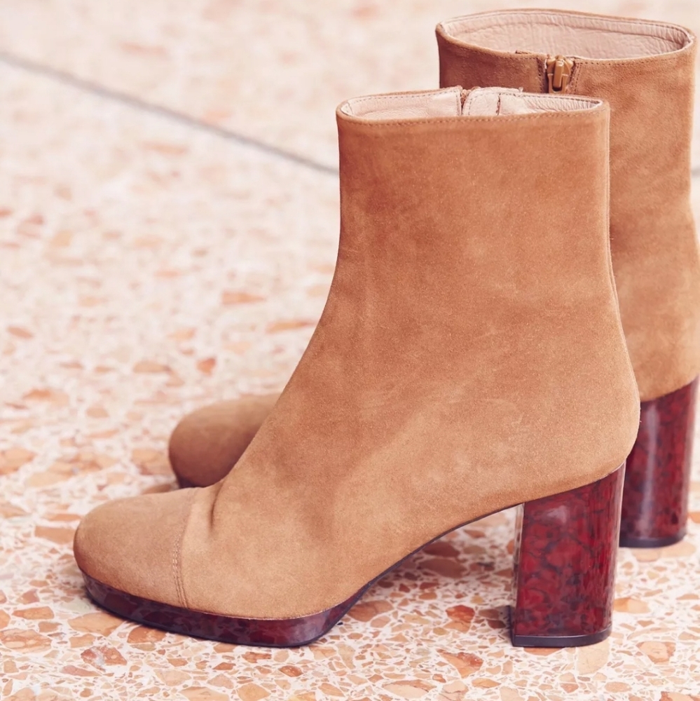 Free People Liquid Gold Suede Bootie size 8